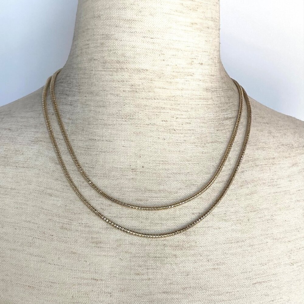 Gold Vermeil Sterling Silver 925 JCM Diamond Cut 36" Long Snake Chain Necklace